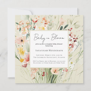 Ehepaare Wildblume Baby in Bloom Baby Dusche Einladung