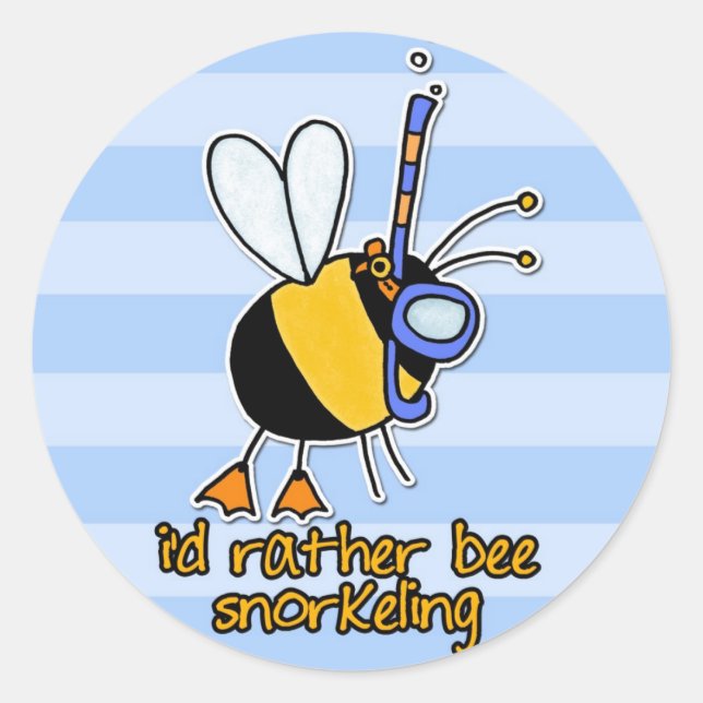 eher Bienenschnorcheln Runder Aufkleber (Vorderseite)