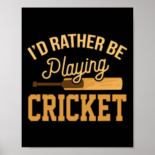 Eher Cricket-Fun-Shirt-Match-Turnier spielen Poster