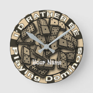 Eher Domino-Uhr spielen Runde Wanduhr