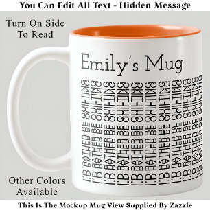 Eher Patchwork nähen & Name 154BW versteckte Nachr Zweifarbige Tasse