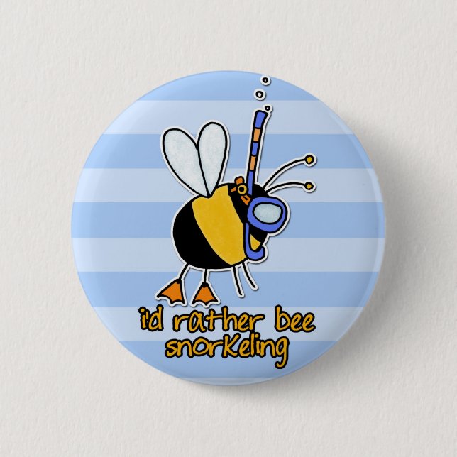 eher schnorchelnde Biene Button (Vorderseite)