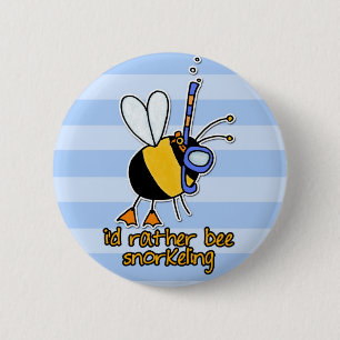 eher schnorchelnde Biene Button