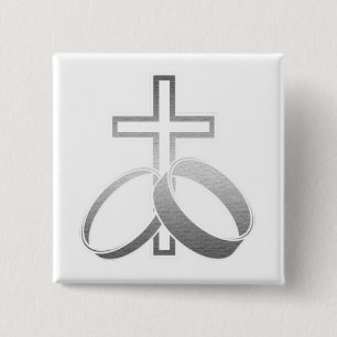 Eheringe u. Kreuz für Wedding und Anniversarys Button