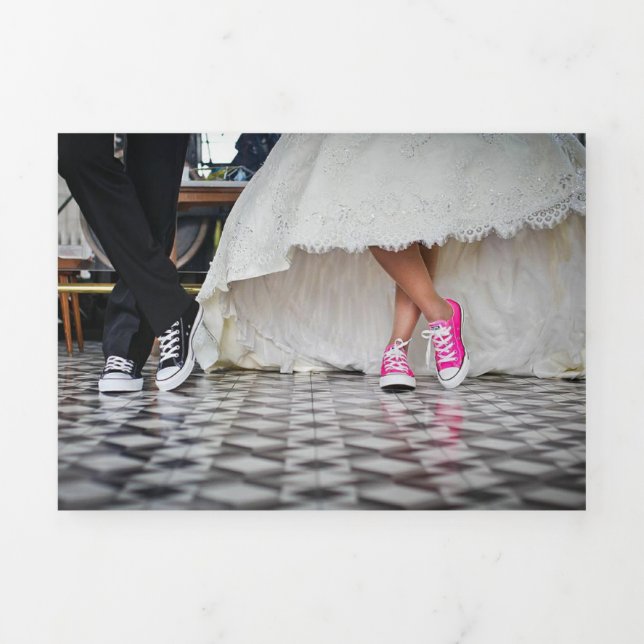 Eheschließe Bridal Wedding Shoes Hochzeitskleid Dreifach Gefaltete Einladung (Cover)