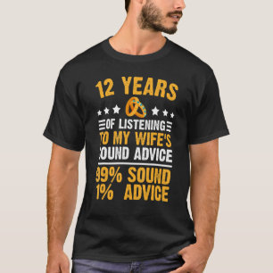 Eheschließung 12 Jahre Hochzeitstag für Ehemann T-Shirt