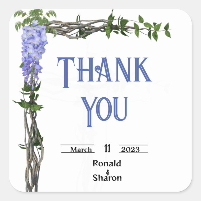 Eheschließung Quadratischer Aufkleber (Vorderseite)