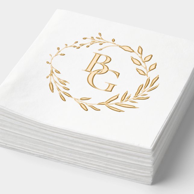 Eheschließungsinitialen Servietten Mit Folie (Ausschnitt)