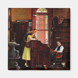Eheschließungslizenz von Norman Rockwell Magnet