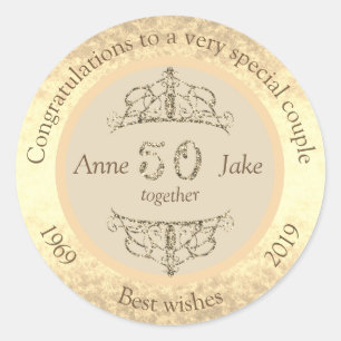 Ehevorführungen zum 50. Geburtstag für Paare Runder Aufkleber