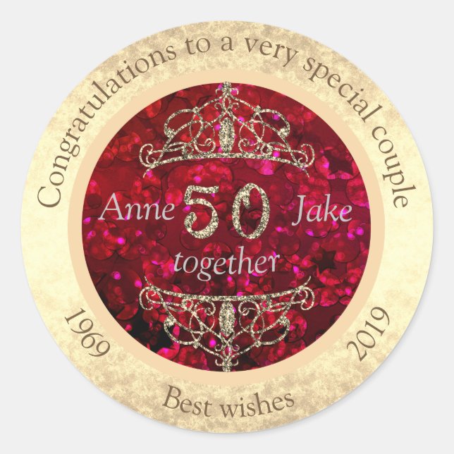 Ehevorführungen zum 50. Geburtstag für Paare Runder Aufkleber (Vorderseite)