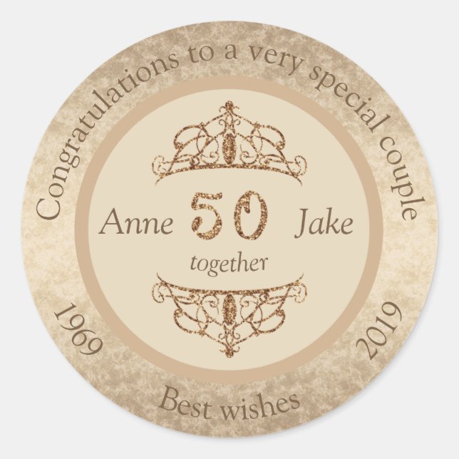 Ehevorführungen zum 50. Geburtstag für Paare Runder Aufkleber (Vorderseite)