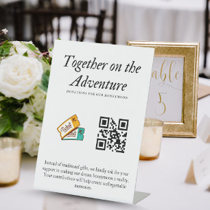 Ehewesen Honeymoon Fund Qr Code Geschenk Sockelschild