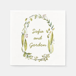 Ehezeit des rustikalen Waldes Serviette