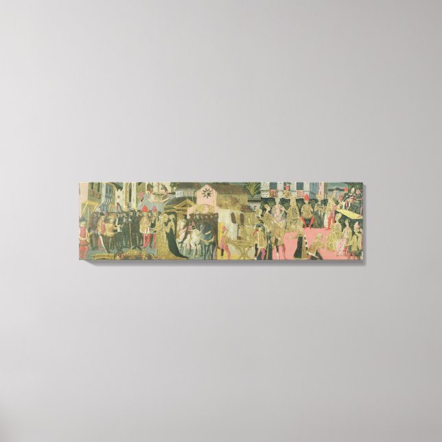 Ehezeremonie auf Kassonenplatte, Floren Leinwanddruck (Vorderseite)