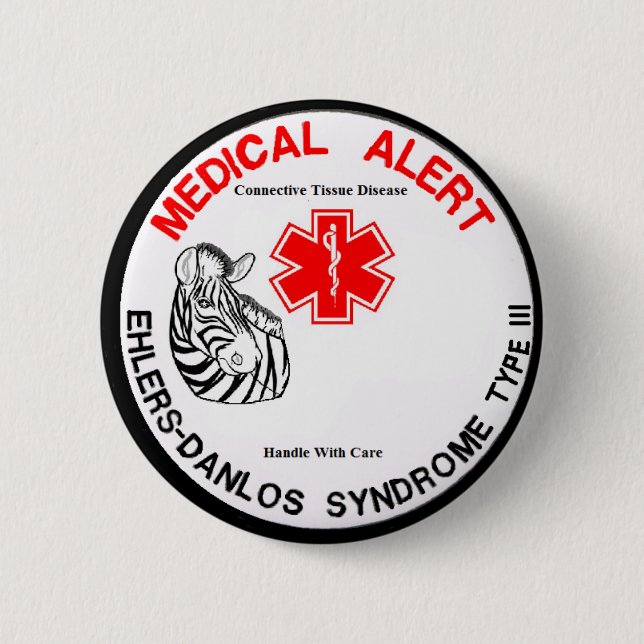 Ehlers Danlos Art 3 medizinischer Alarm Button (Vorderseite)