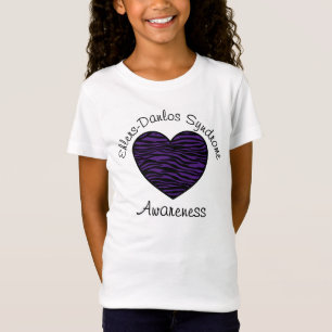 Ehlers Danlos Bewusstseinlila Zebra-Herz-Shirt T-Shirt