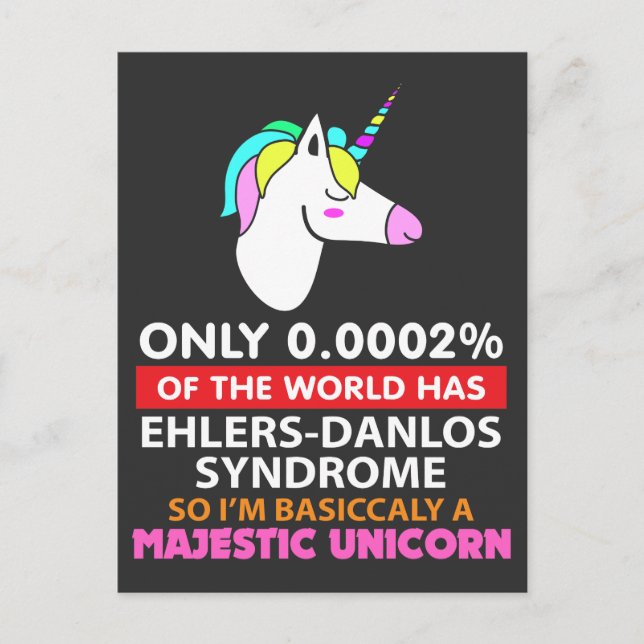 Ehlers Danlos Syndrom - Majestic Unicorn Postkarte (Vorderseite)