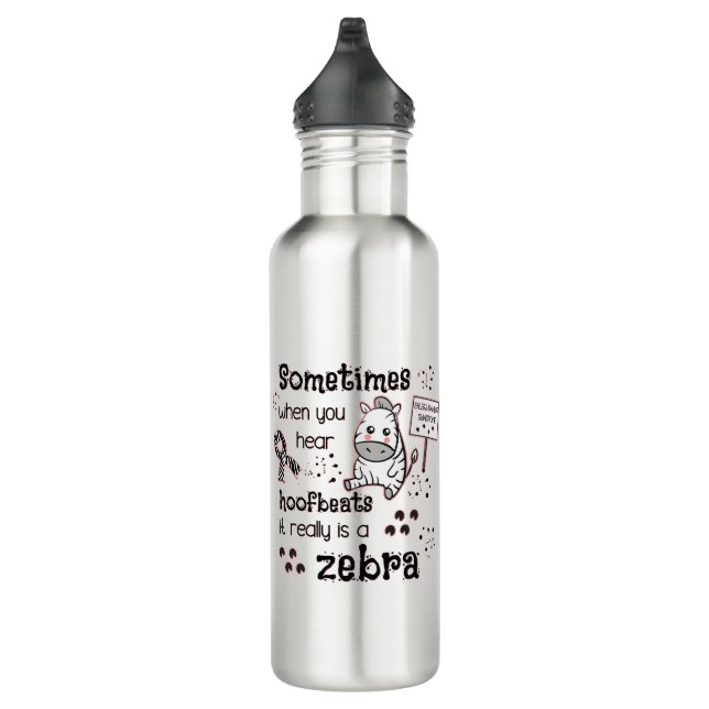 Ehlers-Danlos Syndrom Zebra Bewusstsein Edelstahlflasche (Rechts)