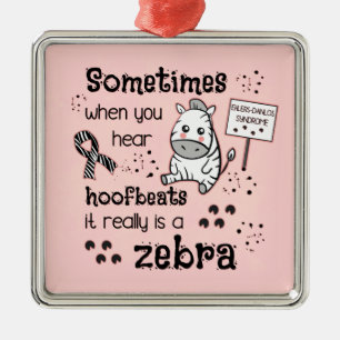 Ehlers-Danlos Syndrom Zebra Bewusstsein Ornament Aus Metall
