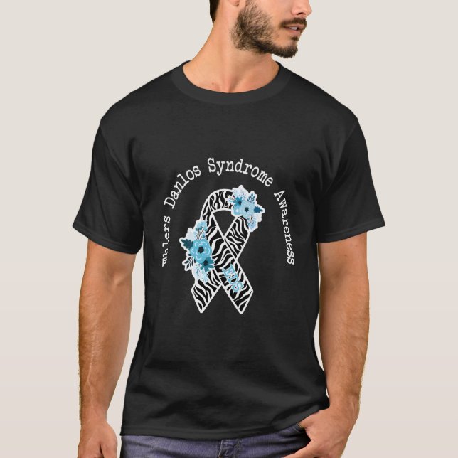 Ehlers Danlos Syndrome Awareness Eds Zibra Ribbon T-Shirt (Vorderseite)