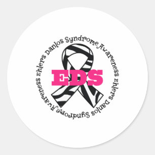 Ehlers Danlos Syndrome Awareness Ribbon Runder Aufkleber