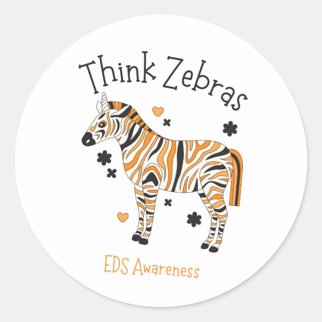 Ehlers Danlos Syndrome Awareness Zebra Sticker (Vorderseite)