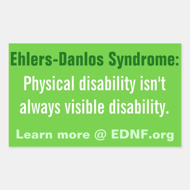 Ehlers-Danlos Syndrome (EDS) Sticker - EDNF.org (Vorderseite)
