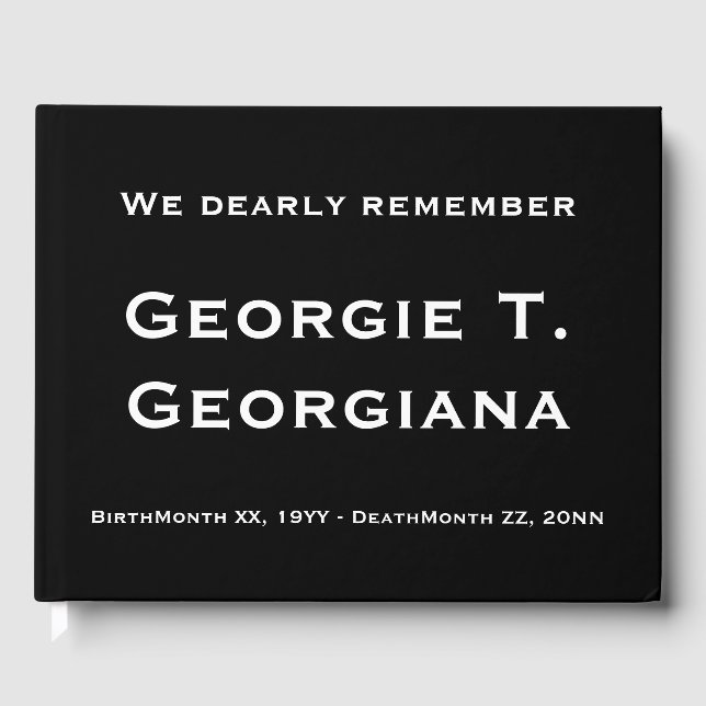 Ehrbare und elegante Begräbnisgastbücher Gästebuch (Vorderseite)