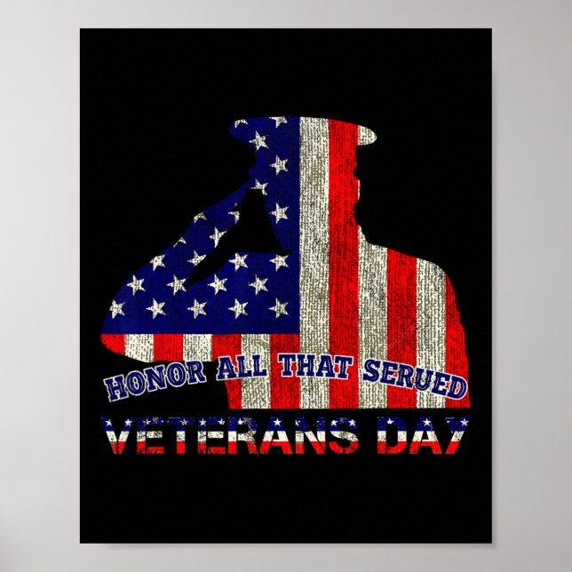 Ehre all das, was Veteranen Day American Patrio di Poster (Vorne)
