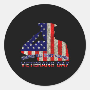 Ehre all das, was Veteranen Day American Patrio di Runder Aufkleber