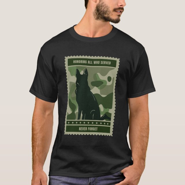 Ehre aller, die gedient haben - Militärhund T-Shirt (Vorderseite)