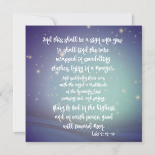 Ehre an Gott in den höchsten Luke Weihnachtskarten