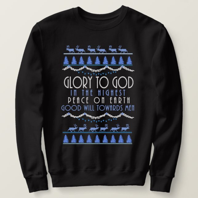Ehre an Gott in den höchsten Weihnachten Sweatshirt (Design vorne)