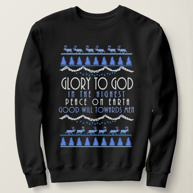 Ehre an Gott in den höchsten Weihnachten Sweatshirt (Design vorne)