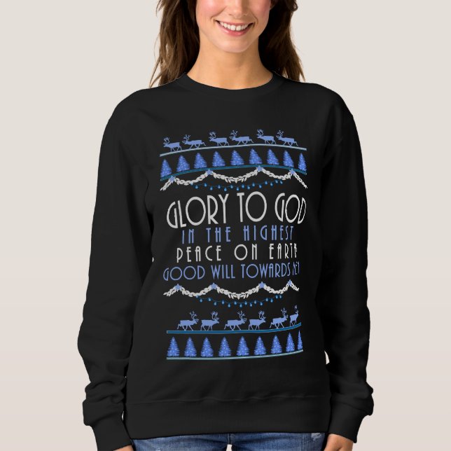 Ehre an Gott in den höchsten Weihnachten Sweatshirt (Vorderseite)