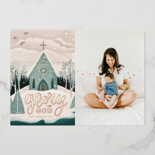 Ehre an Gott. Kirchengold Folien Feiertagskarte