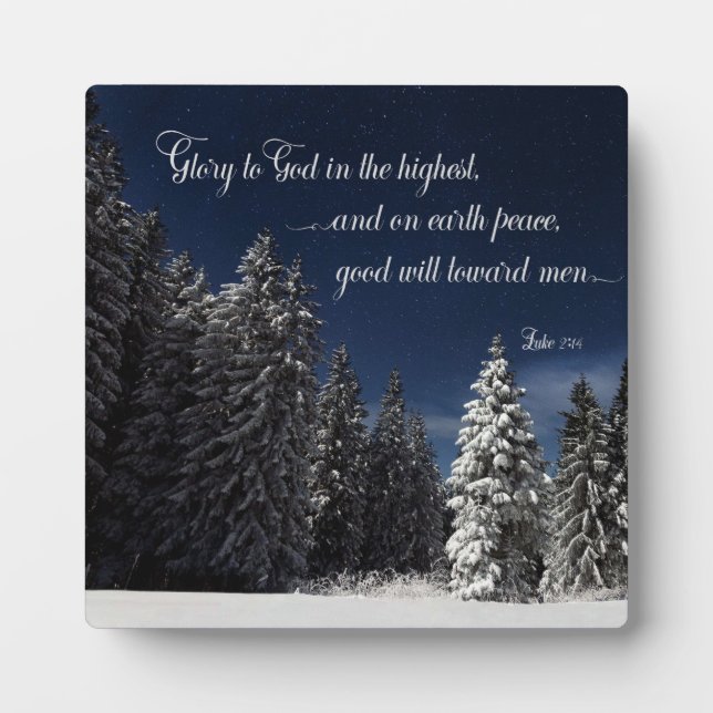 Ehre an Gott - Luke 2:14 Fotoplatte (Vorderseite)