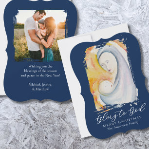 Ehre an Gott Madonna und Kind Religiös Feiertagskarte