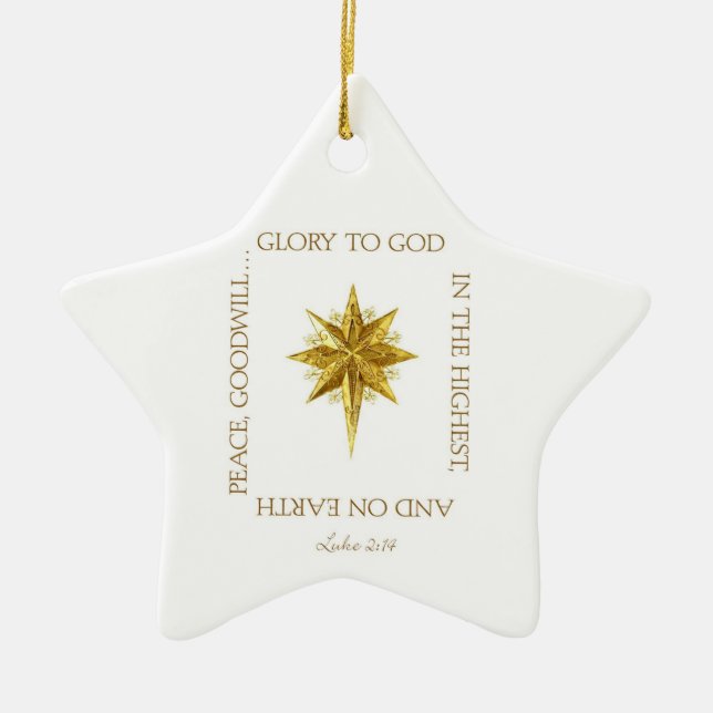 Ehre an Gott Weihnachten Keramik Ornament (Vorne)