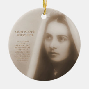 Ehre an Saint Bernadette Keramik Ornament