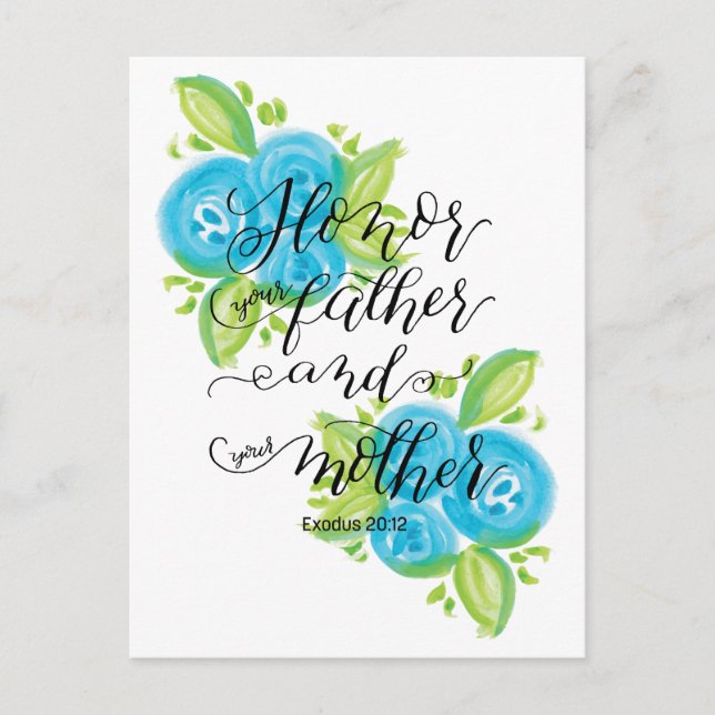 Ehre deinen Vater und deine Mutter Postkarte (Vorderseite)