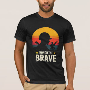 Ehre dem tapferen Veteranen Silhouette Vintage-Son T-Shirt