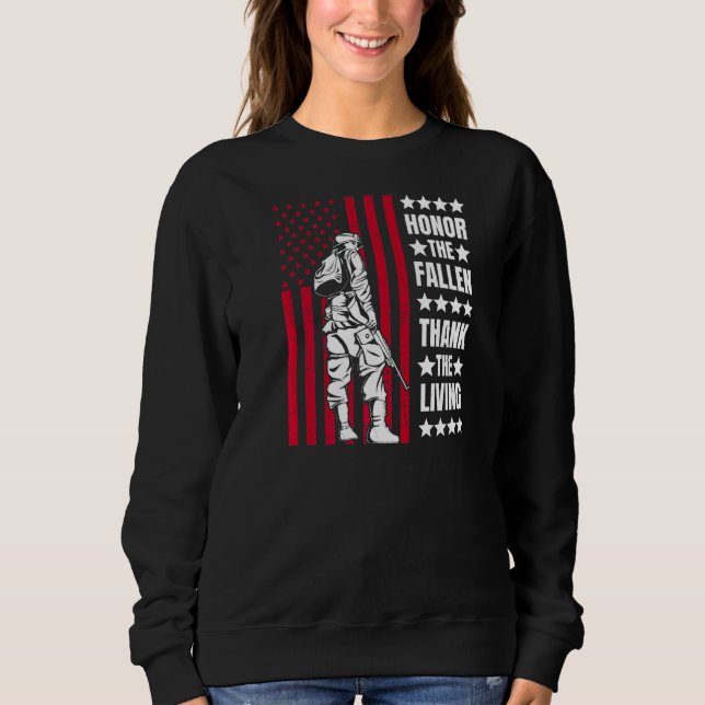Ehre der gefallenen Dankbarkeit für den lebendigen Sweatshirt (Vorderseite)