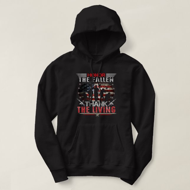 Ehre der gefallenen Veteran Themed Military Suppor Hoodie (Design vorne)