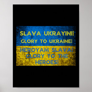 Ehre der Ukraine! Ehre den Helden! Ukrainisches F Poster