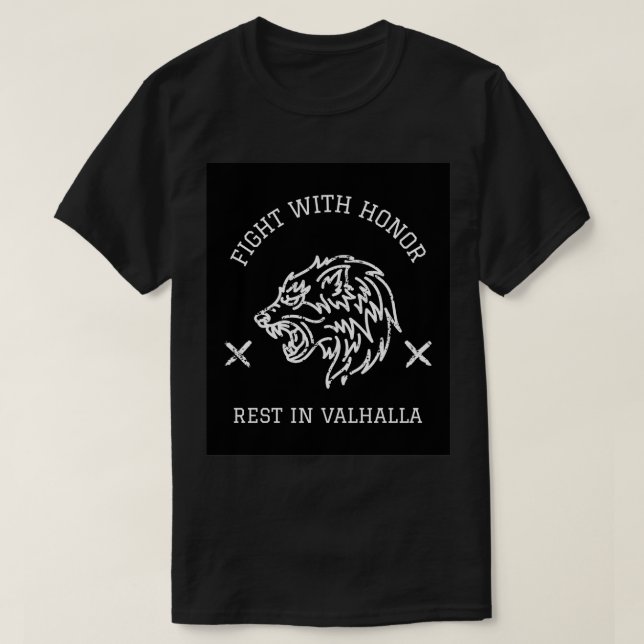 Ehre der Wikinger in Valhalla T-Shirt (Design vorne)