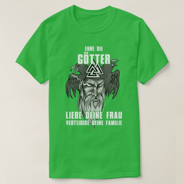 Ehre die Götter Liebe deine Ehefrau I Walhalla für T-Shirt (Design vorne)