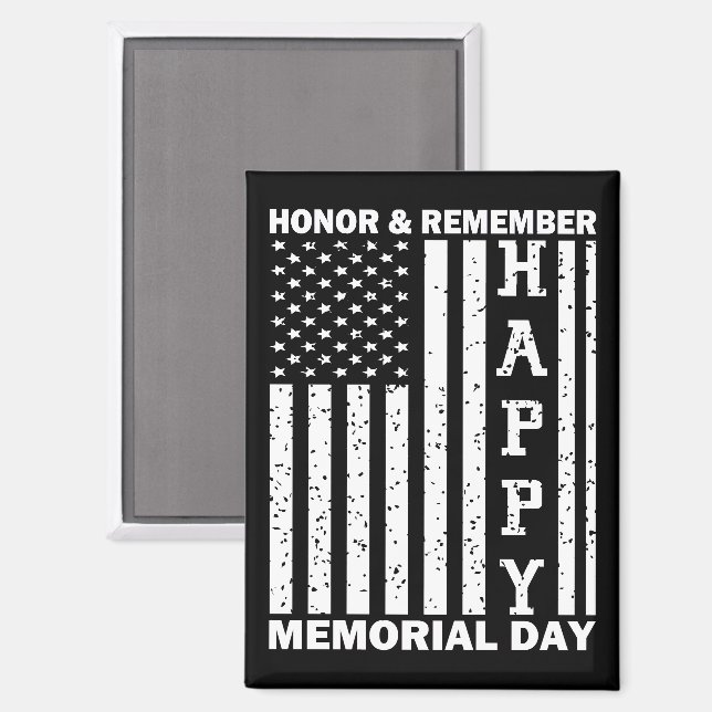 Ehre Erinnern Sie sich an den glücklichen Gedenkta Magnet (Vorderseite/Rückseite)