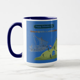 Ehre für Columbus blau Tasse